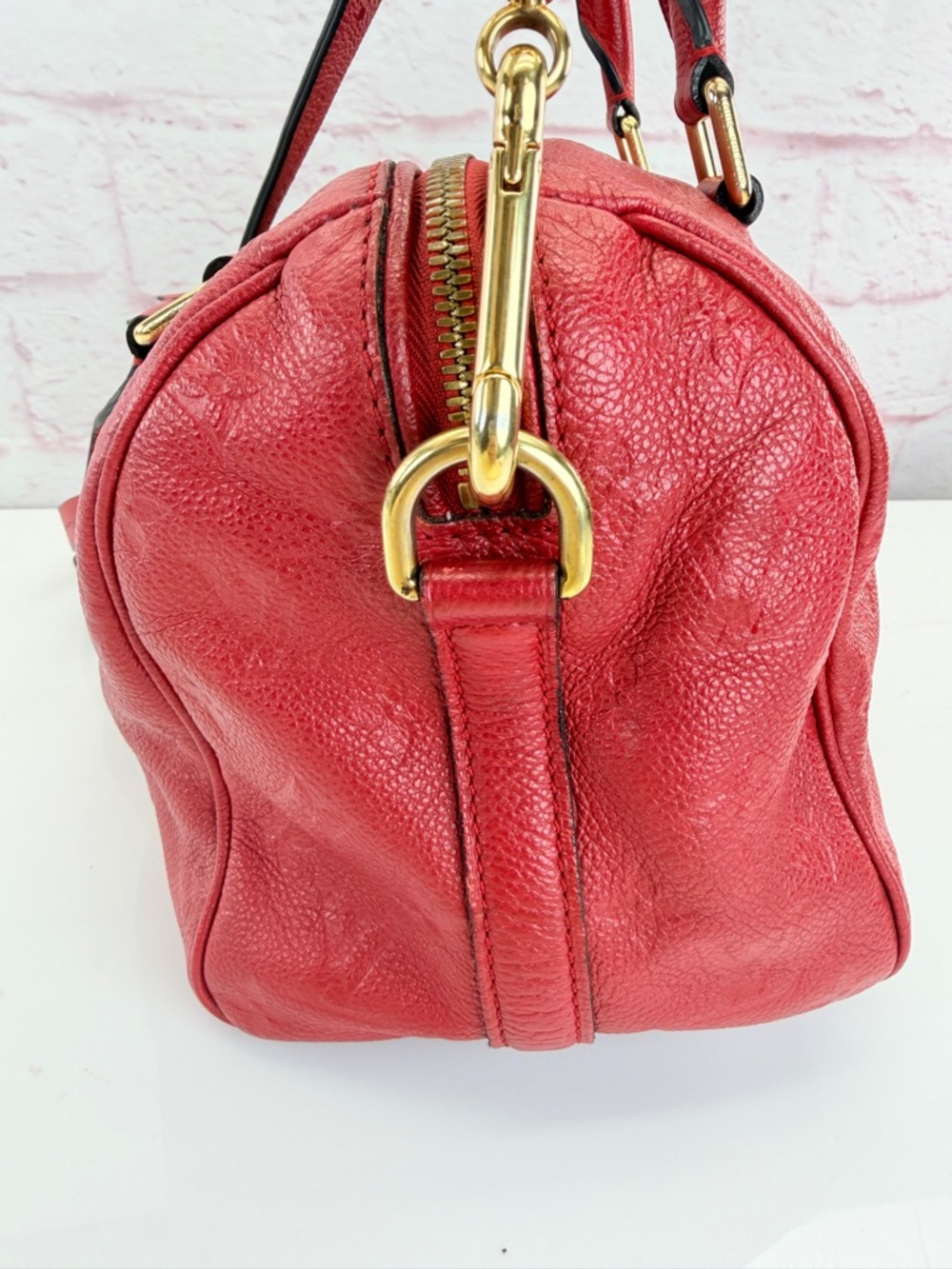Authentic Louis Vuitton Red Empreinte Speedy 25 Handbag Shoulder Bag - Picture 4 of 15
